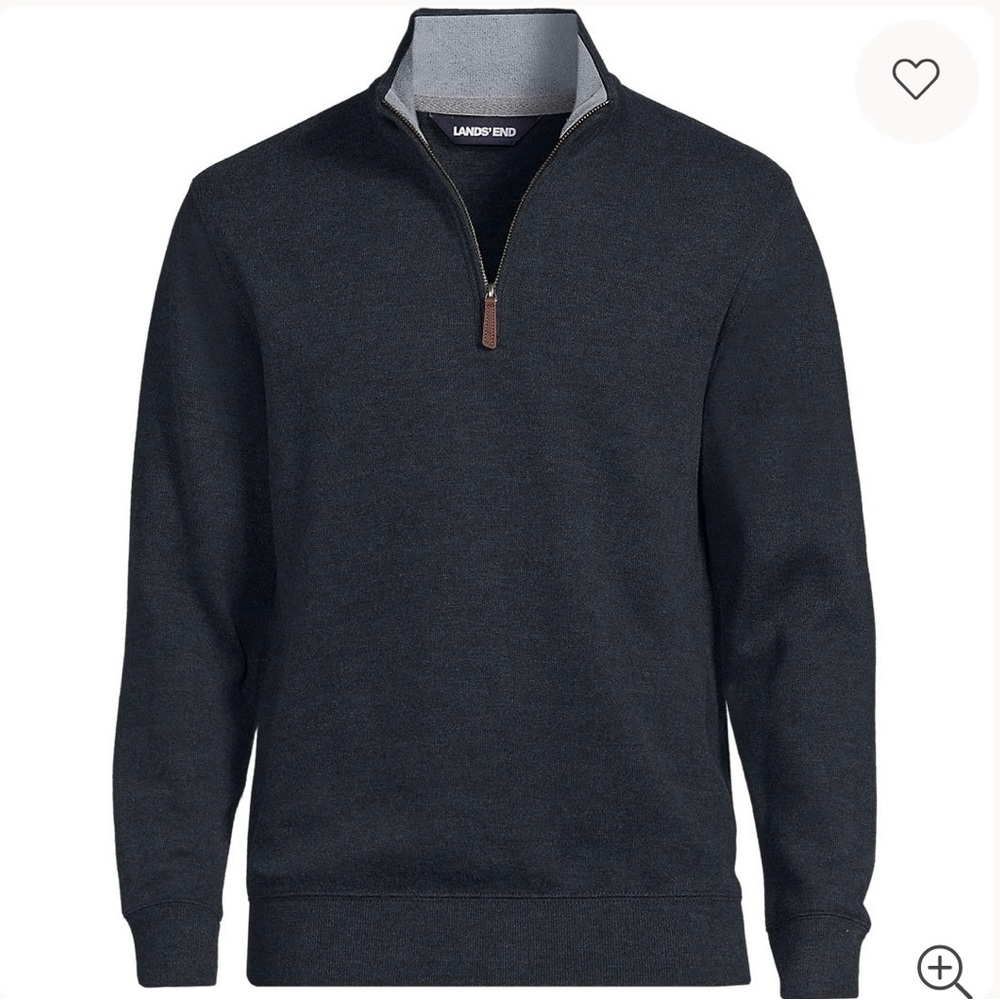 NWT! Lands’ End Men's Bedford Rib Quarter Zip Sweater